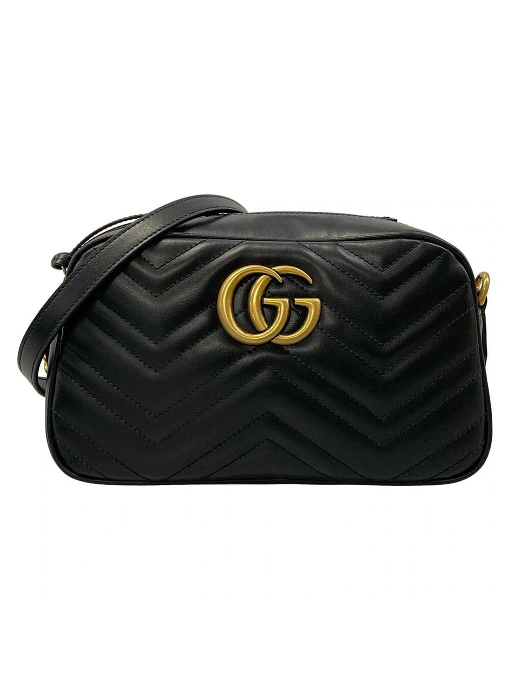 Gucci Gg Marmont Black Leather Shoulder #373482G16B